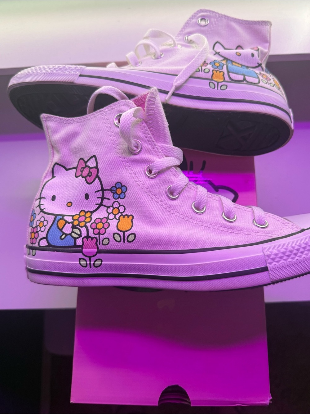 Converse Lavender Hello Kitty High-Top Canvas Sneakers